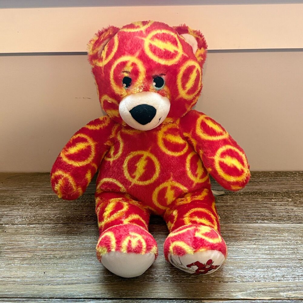 Build-A-Bear Workshop The Flash DC Comics Red Yellow Plush Bear Justice League